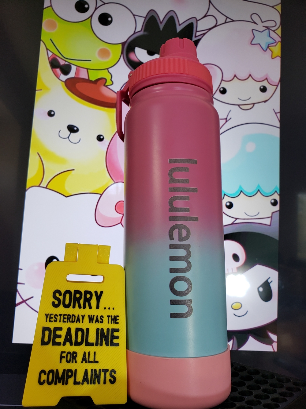 Custom Sport Engraved lululemon Ombre Pink to Teal Insulated Water Bottle